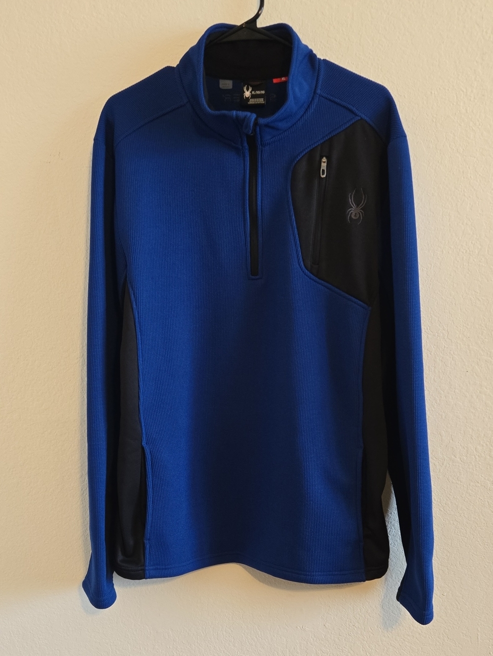 Spyder Royal Blue and Black Half-Zip Performance Pullover - XL